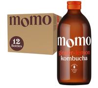 12 x Fresh 330ml Bottles MOMO Kombucha Drink Organic - Kombucha Tea Probiotic Drink - Ginger-Lemon