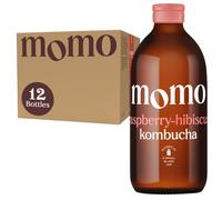 12 x Fresh 330ml Bottles MOMO Kombucha Drink Organic - Kombucha Tea Probiotic Drink - Raspberry-Hibiscus