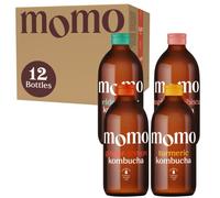 12 x Fresh 330ml Bottles MOMO Kombucha Drink Organic - Kombucha Tea Probiotic Drink - Variety