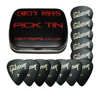 12 x Gibson Standard Guitar Picks In A Handy Pick Tin - 3 Of Each Size