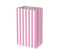 12 x Good Quality Large Candy Stripe Party Bags Treat Bags Red Black Blue Or Pink25x13x8cm (Light Pink)