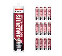 12 x Grey Soudal Trade Silicone Multi Purpose Construction Sealant Acetoxy with Fungicide