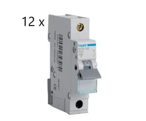 12 x Hager MCB MTN132 32 Amp SP MCB Miniature Circuit Breaker 32A