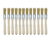 12 x Half Inch Paint Brushes Disposable Economy Brushes 0.5" | 12mm Natural Bristle Laminating Brushes