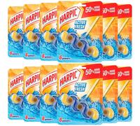 12 x Harpic Active Fresh Toilet Blocks 6 Powers Sparkling Citrus Scent 35g