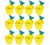 12 x Hawaiian Tropical Luau Tiki Plastic Party Pineapple Punch Drink Cups