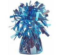 12 X helium balloon weights BABY BLUE foil tassle cone
