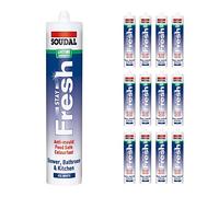 12 x Ice White Premium Sanitary Silicone Low Mod Neutral Food Safe Anti Mould Kitchen Sealant