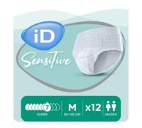 12 x iD Sensitive Super Medium Adult Incontinence Pants | 1 Pack of 12