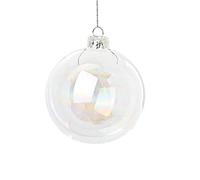 12 X Iridescent Round Glass Christmas Tree Baubles Spheres Ornaments Decoration 6cm