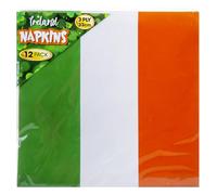12 x Irish Flag Napkins St Patricks Day Party Tableware Decorations Pack Ireland Themed Paper Serviette 3ply Napkin