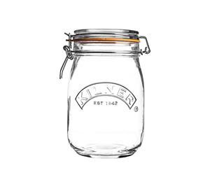 12 x Kilner Clip Top Glass Food Storage Jar Canister Preserver 1 Litre - Round