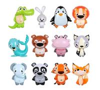 12 x Large Approx 16 Inch in size Safari Animal Foil Balloons For Kids, Aluminium Strong Party Balloons For Indoor or Outdoor Fun, Party Bag Fillers For Kids, Party Game Prizes, Zoo Themed