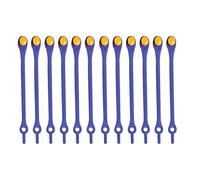 12 x Lazy Shoe Laces Elastic Silicone Rubber Shoelace Easy No Tie Adult Kids HOT (Blue with Yellow Inserts)