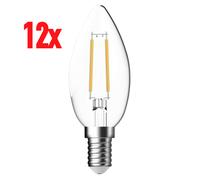 12 X LED Filament Illuminant Candle 4W=40W E14 Clear 500 Lm Neutral White 4000K