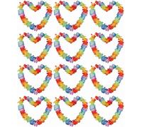 12 x Light Up Hawaiian Lei Hula Flower Garlands with Flashing LED Lights - Multi-Coloured 34" Flower Necklaces for Hawaiian & Beach Themed Parties, Festivals, Luaus, and Events