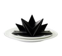 12 x Luxury Folded Black Napkins. Disposable Linen Feel Soft 3 Ply Paper Star Serviettes. Dinner Party Wedding Table Restaurant Large Elegant Stylish 40 x 60cm (16 x 24 inch)