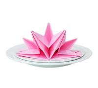 12 x Luxury Folded Pink Napkins. Disposable Linen Feel Soft 3 Ply Paper Star Serviettes. Dinner Party Wedding Table Restaurant Large Elegant Stylish 40 x 60cm (16 x 24 inch)