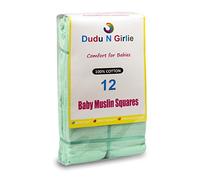 (12 X Mint) Premium Quality Baby Muslin Squares 100% Cotton, 72cm X 72cm, Supersoft, Made in EU