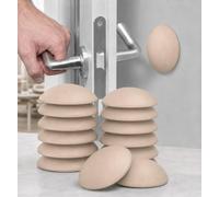 12 x Original Bummsi Door Stops Wall Beige Self-Adhesive - Made in Germany 50 mm Rubber Buffer as Wall Protection for Tiles, Stone & Plaster - Premium Door Handle Buffer