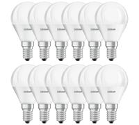 12 x Osram LED Drop Bulb 4.9W=40W E14 Matt 470lm Neutral White 4000K