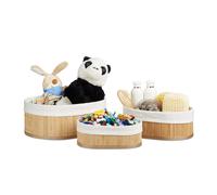 12 x oval bamboo storage basket, lidless, cupboard organiser shelf decor basket