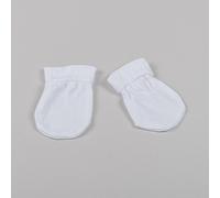 12 X PAIR One Size BABY SCRATCH MITTENS White 100% Combed Cotton, MADE IN EU