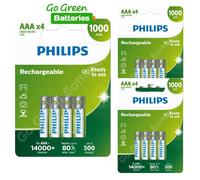12 x Philips AAA 1000 mAh Rechargeable Batteries NiMH HR03 LR03 ACCU phone