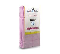 12 x Pink Supreme Quality Muslin Squares.100% Cotton