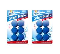 12 x Prism Ocean Toilet Cistern Blocks Foaming Toilet Cleaner with Blue Colouring Long Lasting Freshness for Limescale and Stain Control Toilet Freshener Descaler for Bathroom Home Office Commercial
