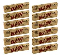 12 x RAW Connoisseur King size Slim Skin Rolling Papers with Roach Tips