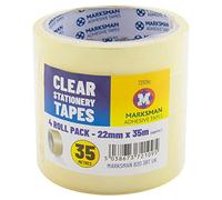 12 X Rolls Clear Packing Tape - Packaging Stationary | 22Mm X 35M, Parcel Sellotape Multi Purpose Household Office, Diy For Sealing Boxes, Posters, Repairs | Pack Of 12