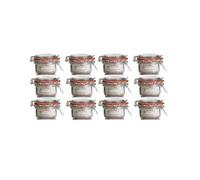 12 X Round Clip Top Storage Jar Kilner Glass Preserve Jar Jam Herbs Chutney 125Ml