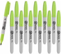 12 x Sharpie Permanent Marker Pens, Medium Point 1mm Tip | Marks on Almost Any Surface including Metal, Paper and Plastic | Venus Green | Loose in Plain Packaging