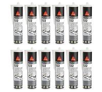 12 x Sikaflex 522 weather-resistant low-emission universal adhesive and sealant (replaces Sikaflex 521 UV and Sikaflex 221i) 300 ml cartridge (white)