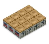 12 x SILVER CUP Snooker Pool Billiard Chalk - TAN