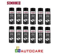 12 x Simoniz Satin Black Acrylic Spray 500ml Professional Auto Paints