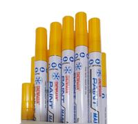 12 x SNOWMAN-PAINT MARKER MEDIUM FINE OIL BASED OPAQUE MARKERS - COLOUR: YELLOW