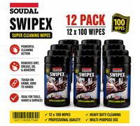 12 x Soudal Swipex Wipes Trade Hand & Surface Cleaning Wipes 1200 Heavy Duty