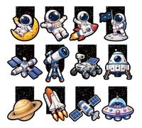 12 x Space Magnetic Bookmarks for Children, Gift for School, Boy