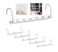 12 x Space saver hanger metal, multiple hanger clothes hanger silver
