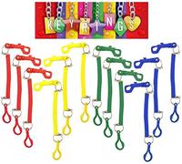 12 x Spiral Double Plastic Hook Attachment Keyrings