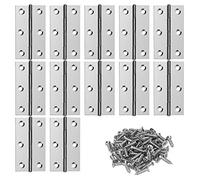 12 x Stainless Steel Door Hinges Furniture Hinges with Screws for Home Furniture Hardware Wardrobe Door Drawer 66 x 38 mm