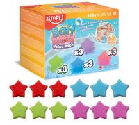 12 x Star Bath Bombs from Zimpli Kids, Christmas Bath Fizzies Set, Xmas Stocking Fillers Gift for Children, Handmade & Moisturizing for Dry Skin, Mixed, bath fizzers