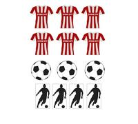 12 x Stoke City FC Football Shirts - Choose From UNFLAVOURED or VANILLA-SWEETENED Toppers - Fun Novelty Birthday PREMIUM STAND UP Edible Wafer Card Cake Toppers Decorations (Vanilla-Sweetened)