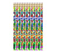 12 x Super-Duper Heroes HB Pencils with Erasers. Class Gift/Party Bag Filler