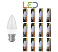 12 X Tcp Candle Led 7.5W Light Bulb Bc Warm White 2700K Equiv 60W B22 Branded
