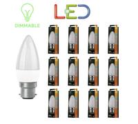 12 X Tcp Candle Led Light Bulb Bc 4.5W Warm White Dimmable 2700K B22 Branded