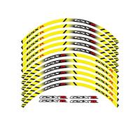12 X Thick Edge Outer Rim Sticker Stripe Wheel Decals For SUZUKI For GSXR 250 400 600 1000 750 GSXR1000R GSXR1000 GSXR600 GSXR750 GNITRIMS(Yellow)