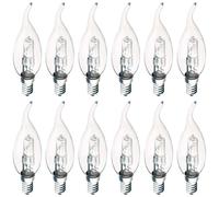 12 X Trio Halogen Gust Candles 28W Almost 40Watt E14 Clear 370lm Warm Dimmable [EEK: G]